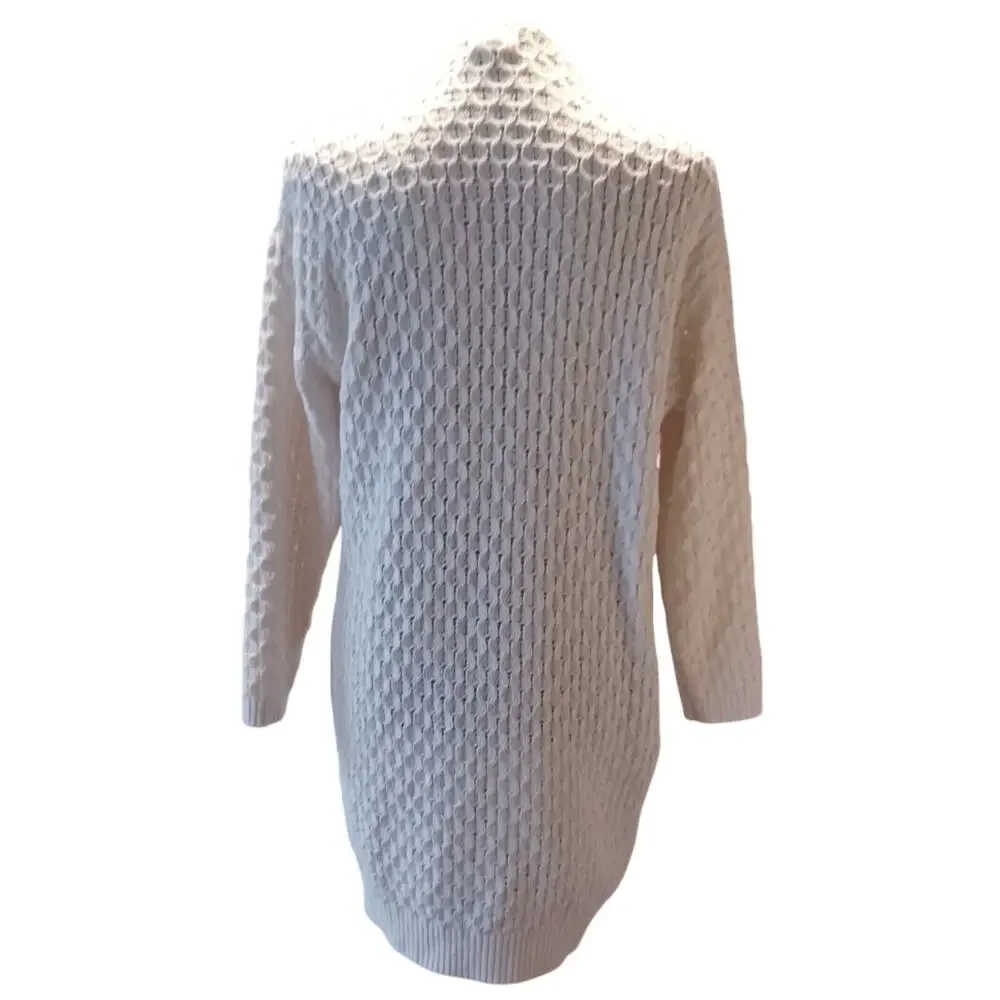 NICHOLE MILLER ARTELIER, Lightweight, Open Weave Knit, Long Cardigan Sweater - Picture 3 of 5